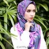 PREMIUM SQUARE SCARF - GLOXINIA SERIES : PURPLE (2)
